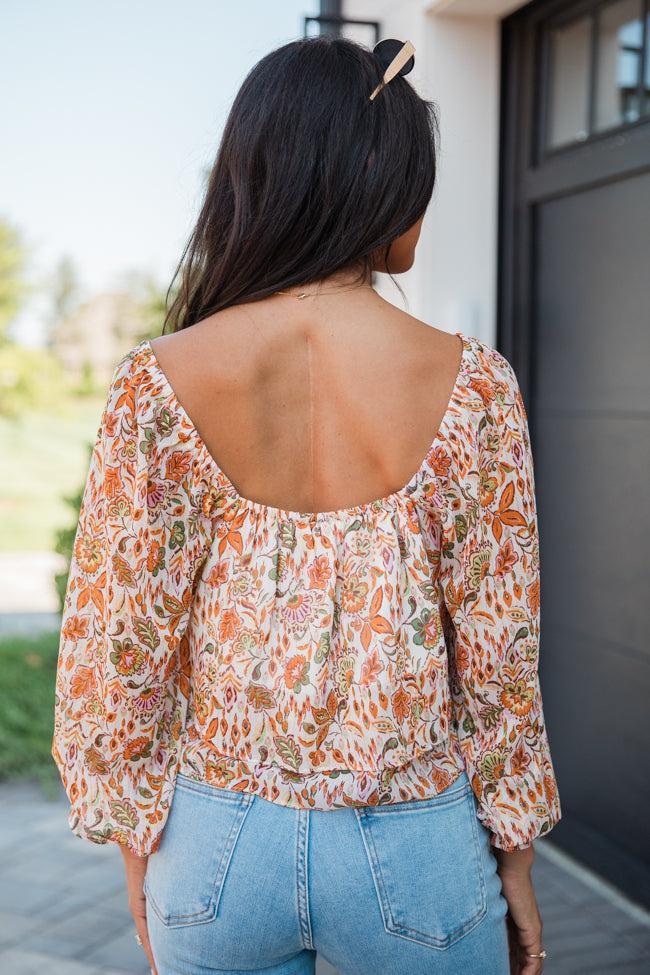 In A Dream Multi Floral Tiered Hem Printed Square Neck Top FINAL SALE Product Image