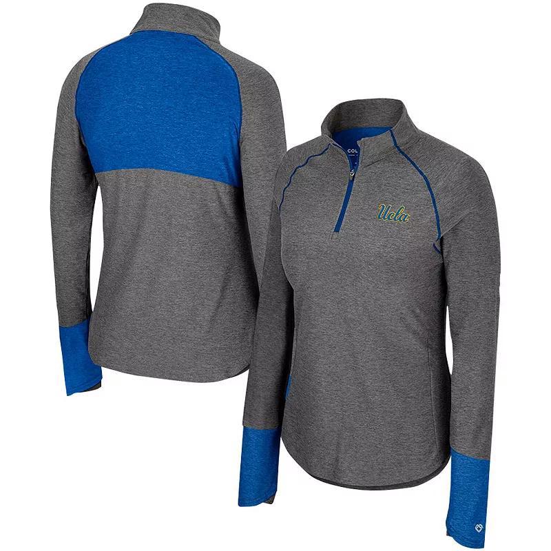 Womens Colosseum Black UCLA Bruins Morningside Sleeve Hit Raglan Quarter-Zip Top Product Image