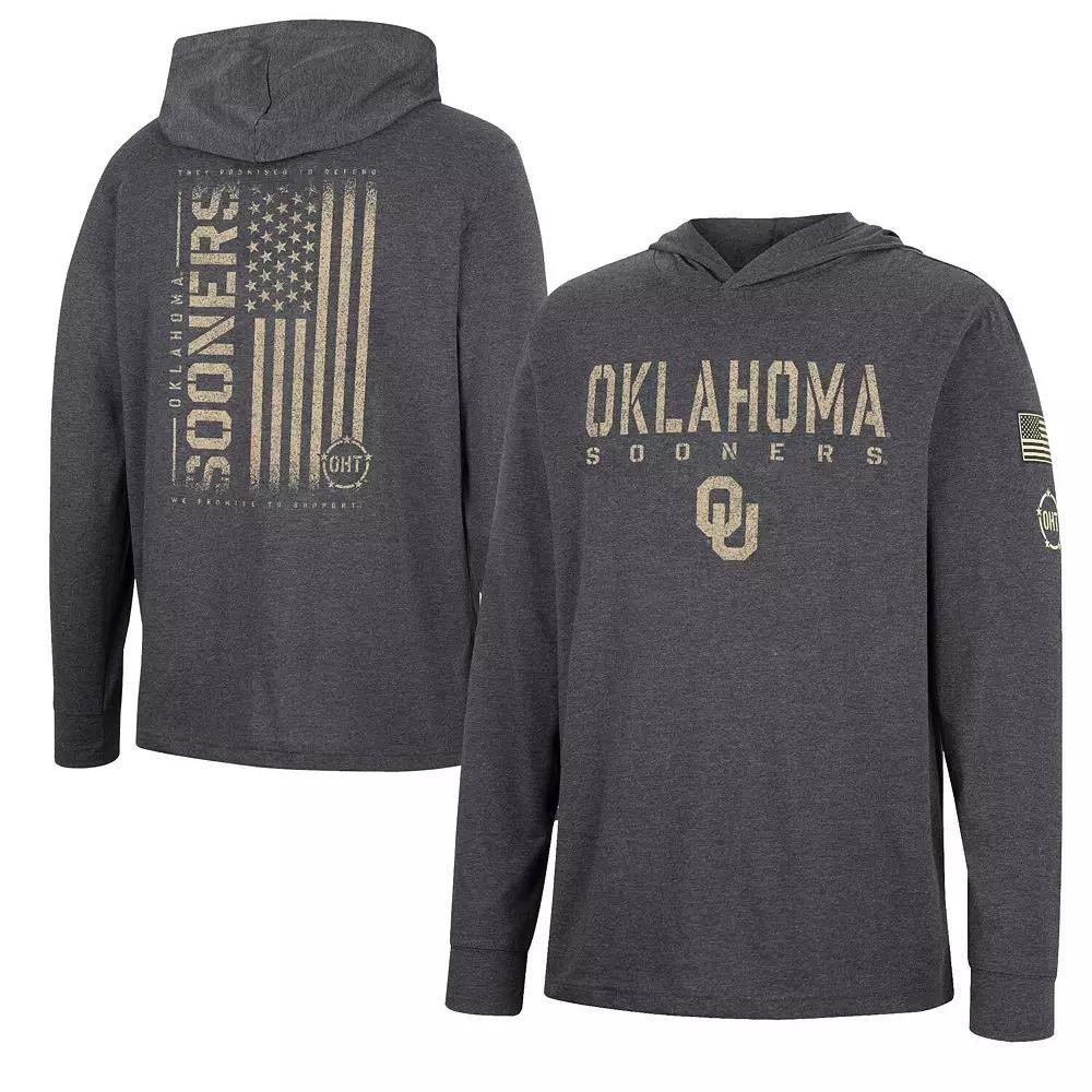 Mens Colosseum Charcoal Auburn Tigers Team OHT Military Appreciation Hoodie Long Sleeve T-Shirt Product Image