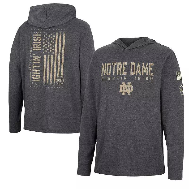 Men's Colosseum Charcoal Michigan Wolverines Team OHT Military Appreciation Hoodie Long Sleeve T-Shirt, Size: 3XL, Black Product Image