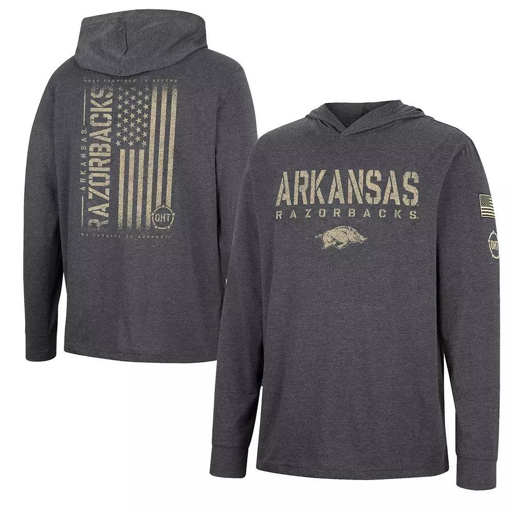 Mens Colosseum Charcoal Auburn Tigers Team OHT Military Appreciation Hoodie Long Sleeve T-Shirt Product Image