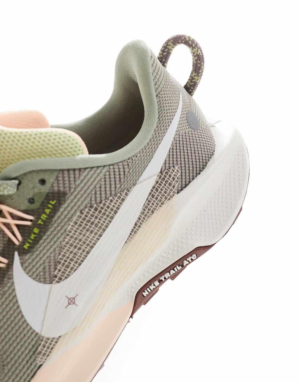 Nike Running ReactX Pegasus Trail 5 sneakers in light green Product Image
