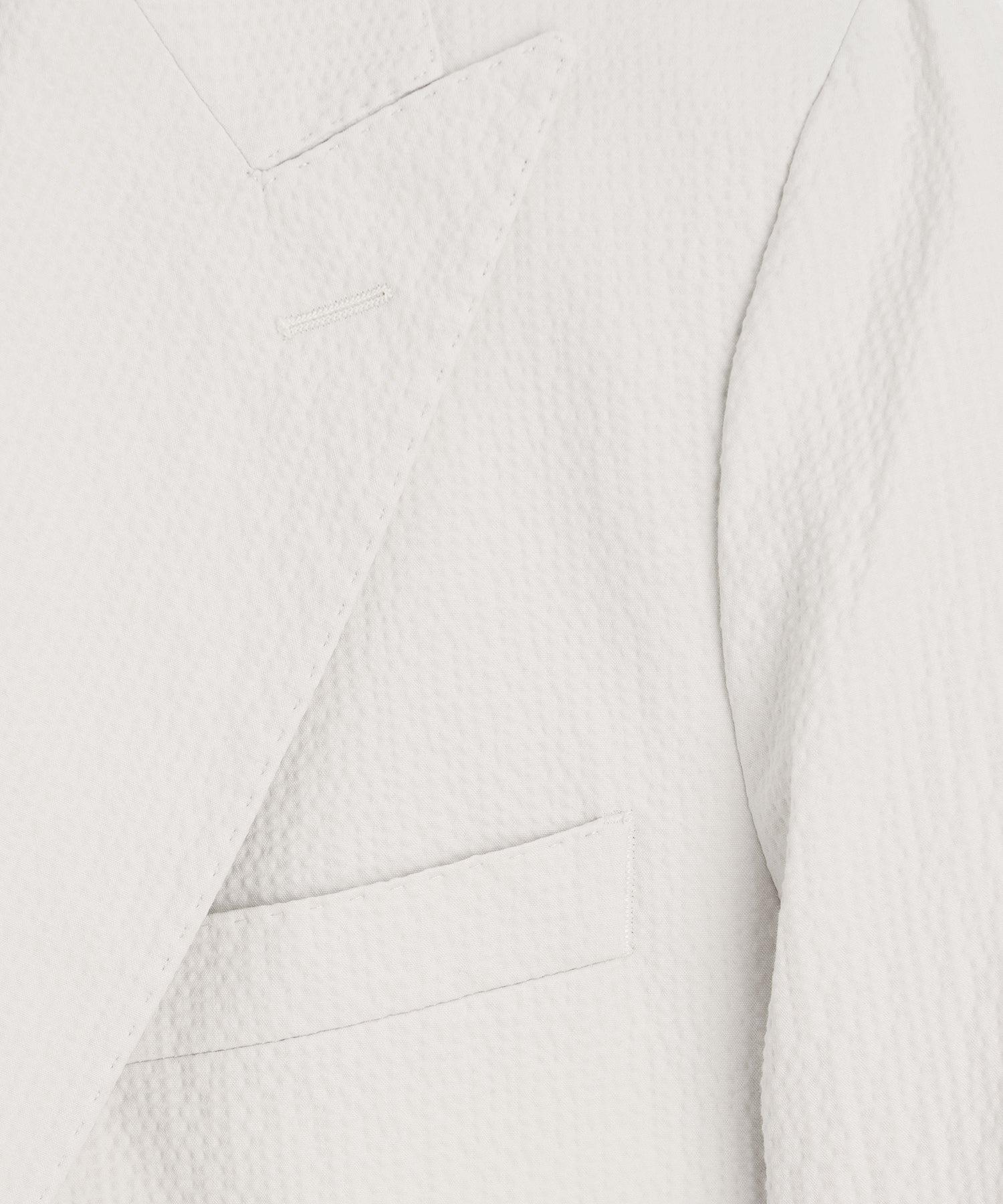 Italian Seersucker Double-Breasted Suit Jacket Product Image