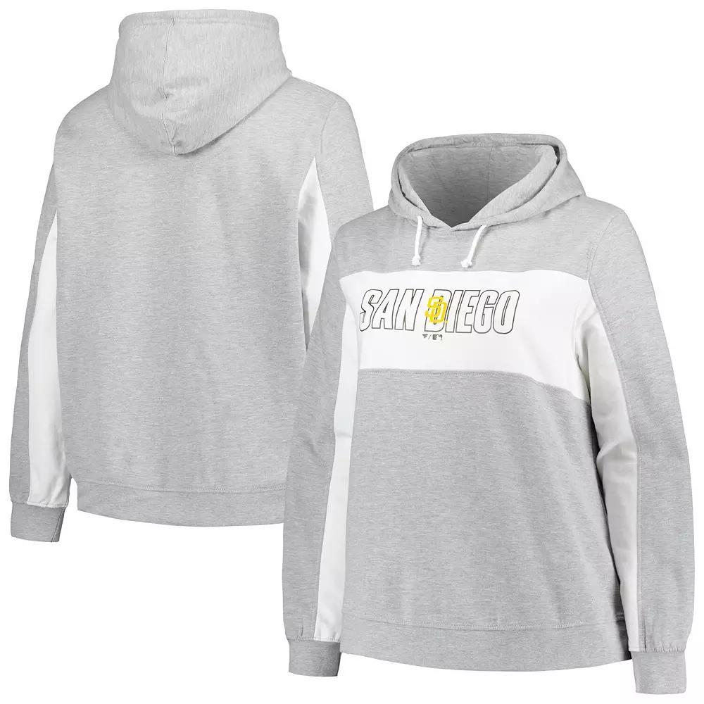 Women's Profile Heather Gray San Diego Padres Plus Size Pullover Hoodie, Size: 4XL, Grey Product Image