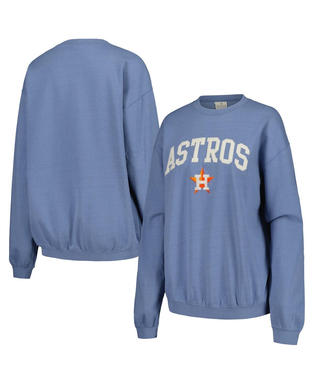 Women's Soft as a Grape Navy Houston Astros Pigment Dye Pullover Sweatshirt, Size: Medium, Blue Product Image