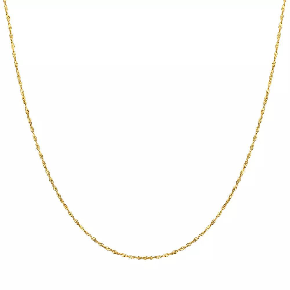 Everlasting Gold 14k Gold Singapore Chain Necklace, Womens Product Image