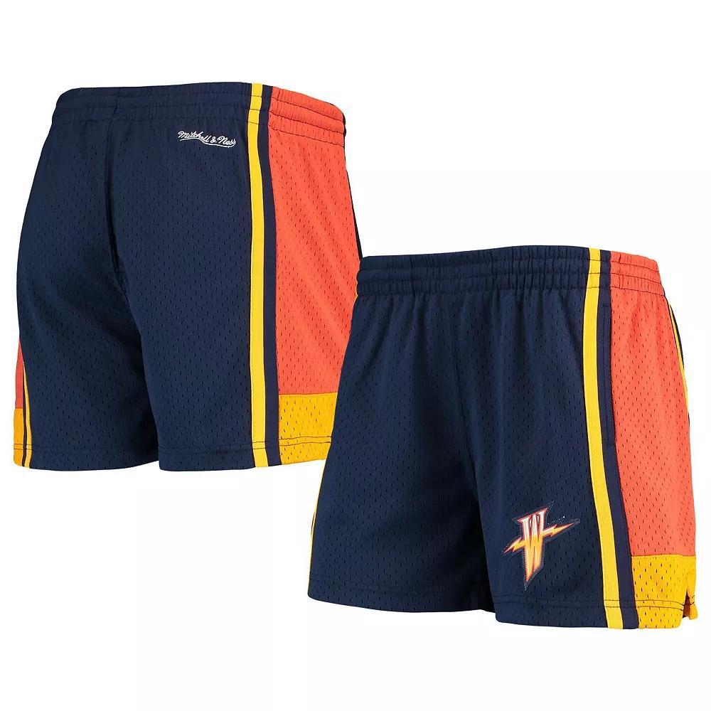 Women's Mitchell & Ness Navy Golden State Warriors Jump Shot Shorts, Size: Small, Blue Product Image