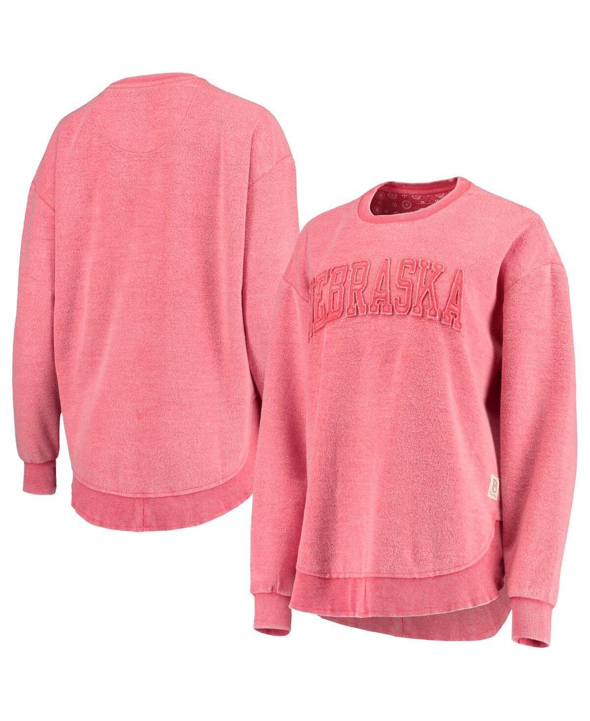 Women's Pressbox Scarlet Nebraska Huskers Ponchoville Pullover Sweatshirt, Size: Medium, Red Product Image