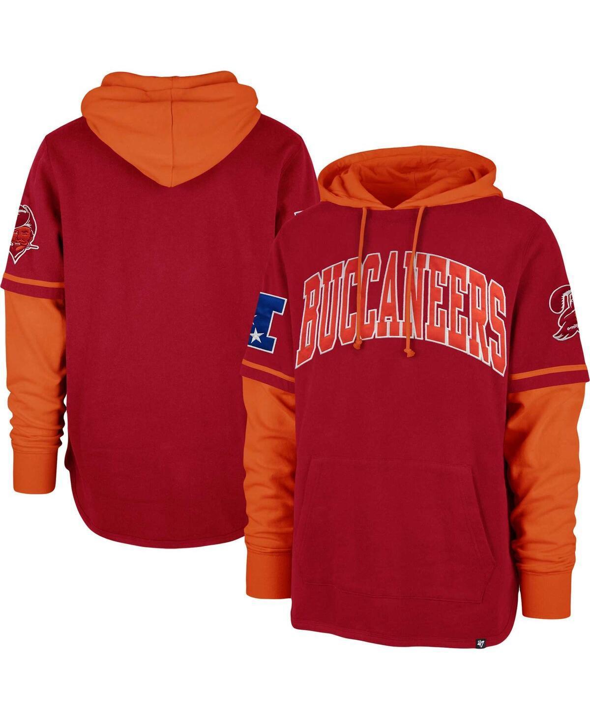 Men's '47 Red Tampa Bay Buccaneers Shortstop Pullover Hoodie, Size: XL Product Image