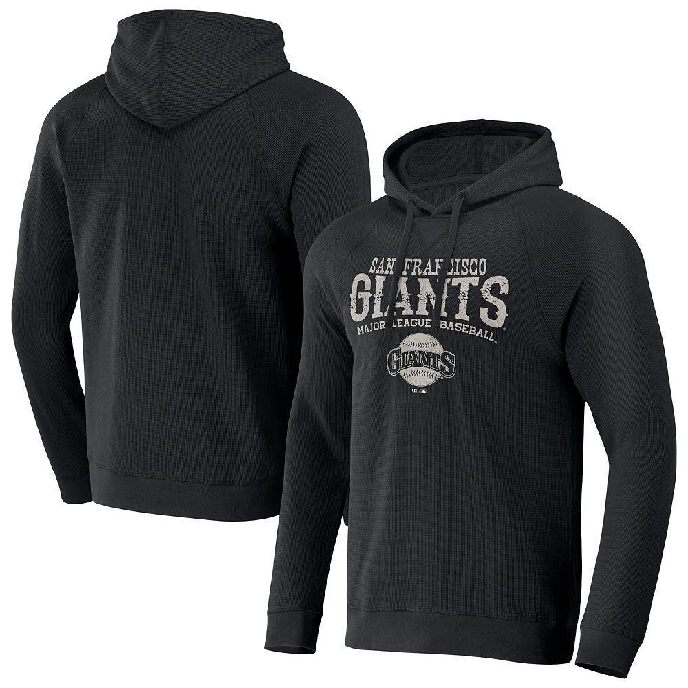 Men's Darius Rucker Collection by Fanatics  Black San Francisco Giants Waffle-Knit Raglan Pullover Hoodie, Size: 2XL Product Image