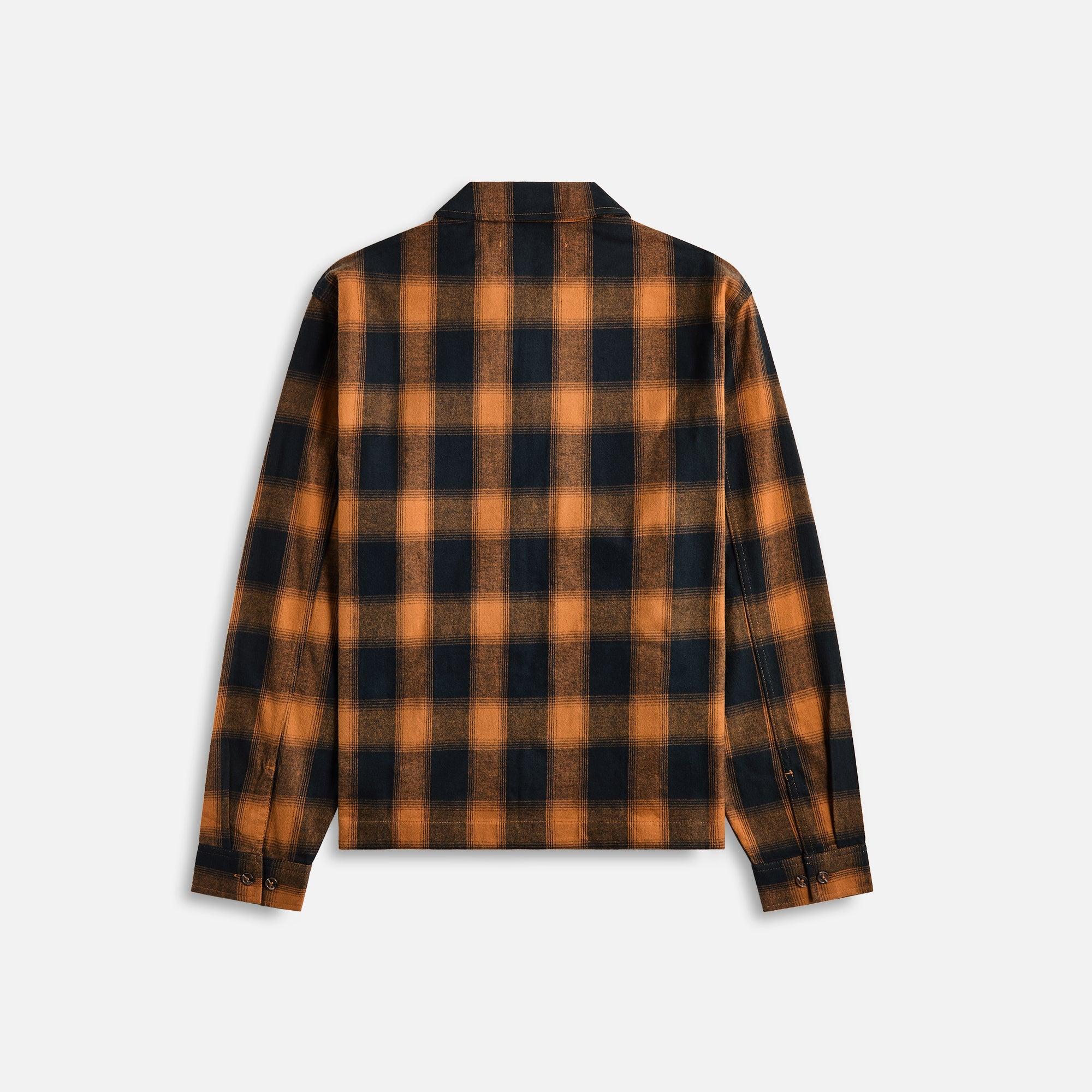 Awake NY Brushed Flannel Shirt Jacket - Orange Multi Male Product Image