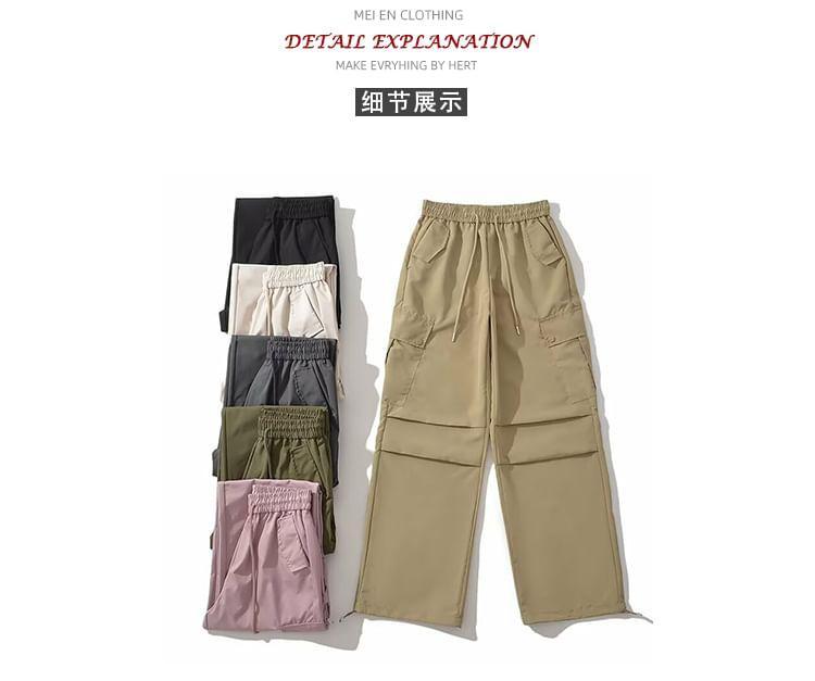 Quick-Dry Wide-Leg Cargo Pants in 6 Colors Product Image