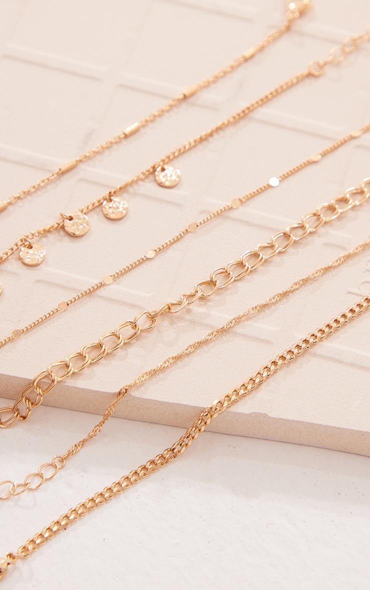 Gold Mixed Chain Charm Detail Bracelet Multipack Product Image