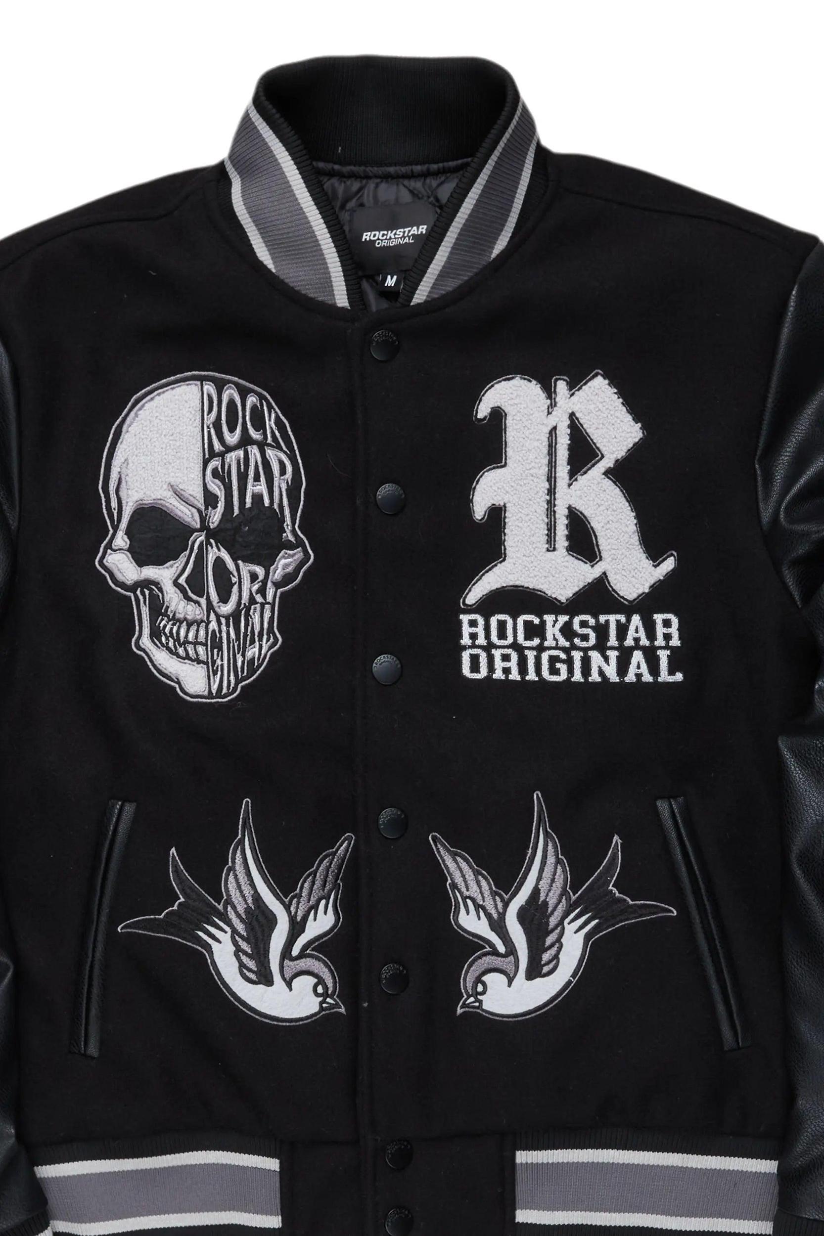 Vidar Black Varsity Jacket Male Product Image
