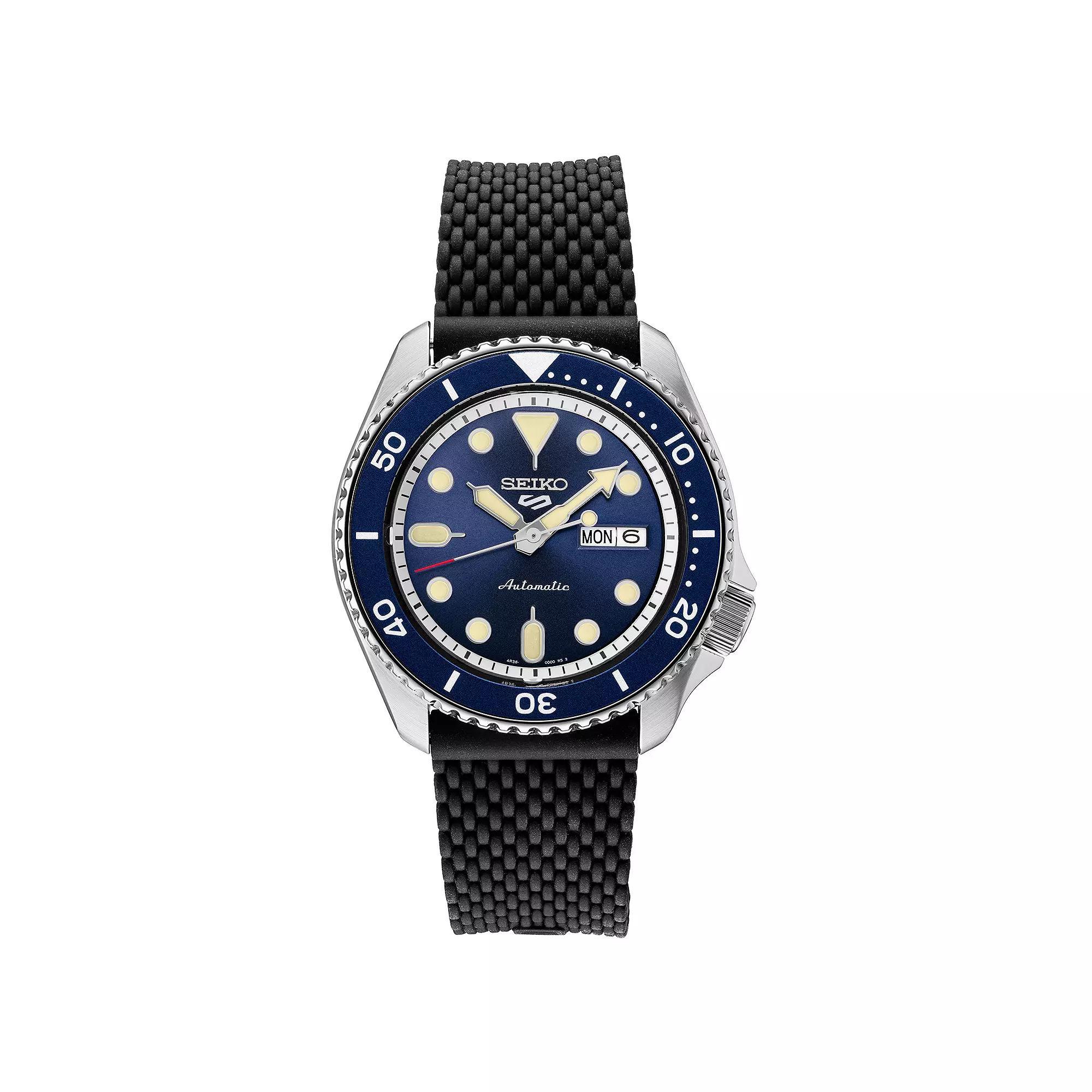 Seiko Men's Black Silicone Strap Automatic Watch - SRPD93, Size: Large Product Image