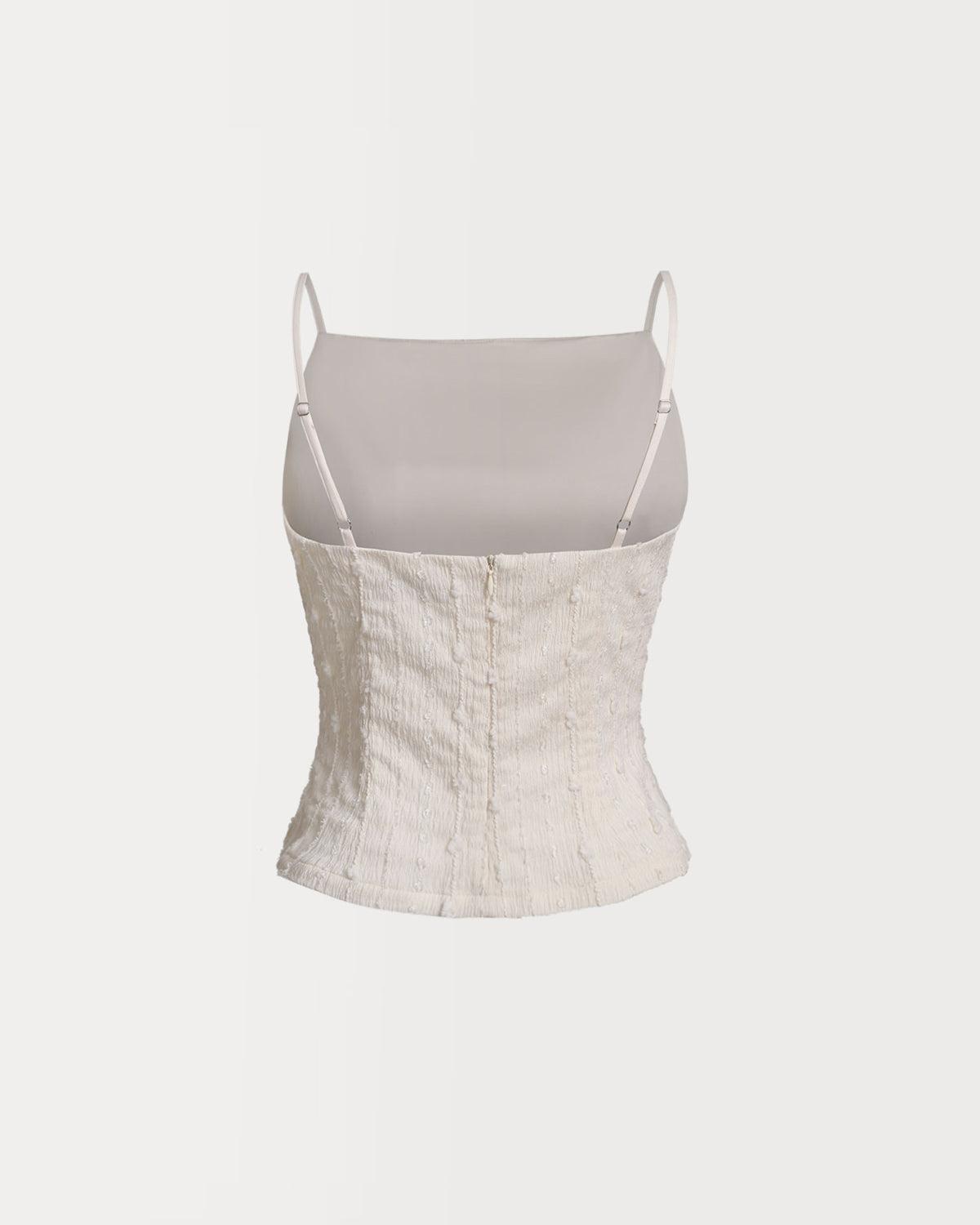 Beige Textured Slim Cami Top Product Image