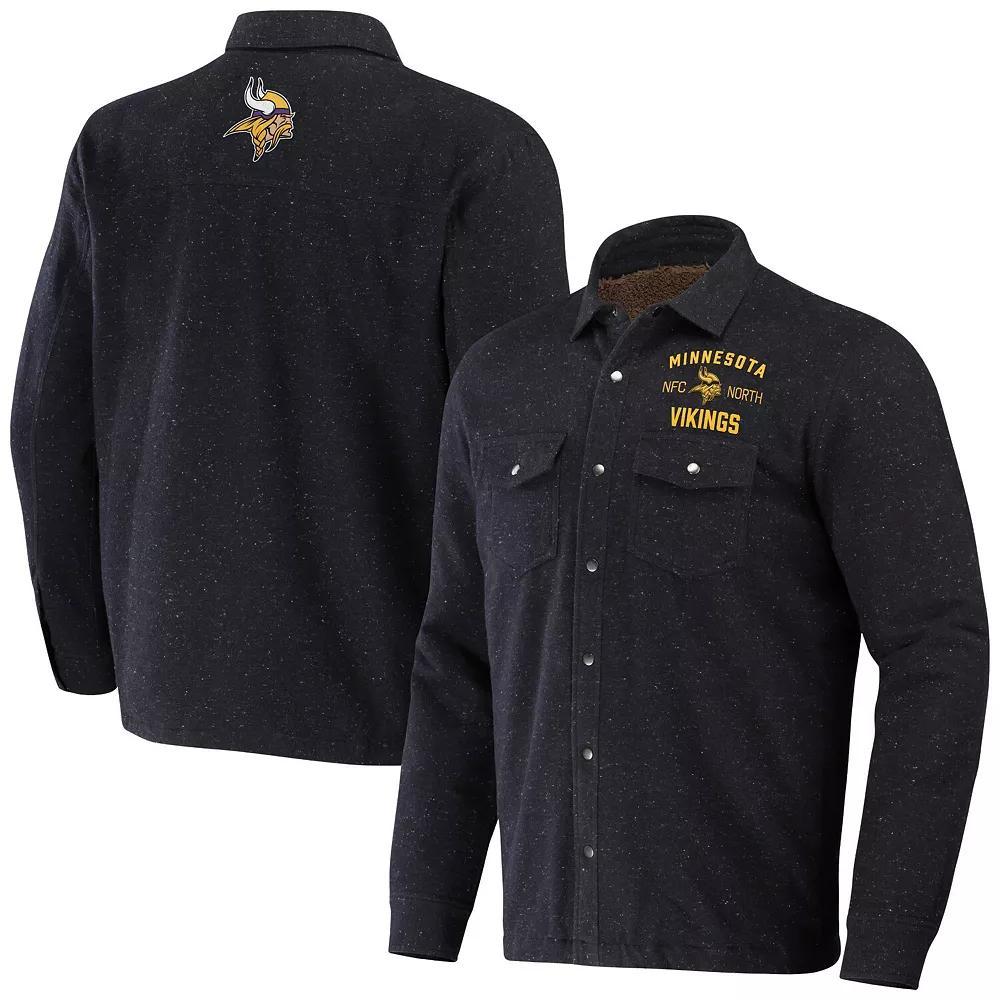Men's NFL x Darius Rucker Collection by Fanatics Charcoal Minnesota Vikings Shacket Full-Snap Jacket, Size: Small Product Image