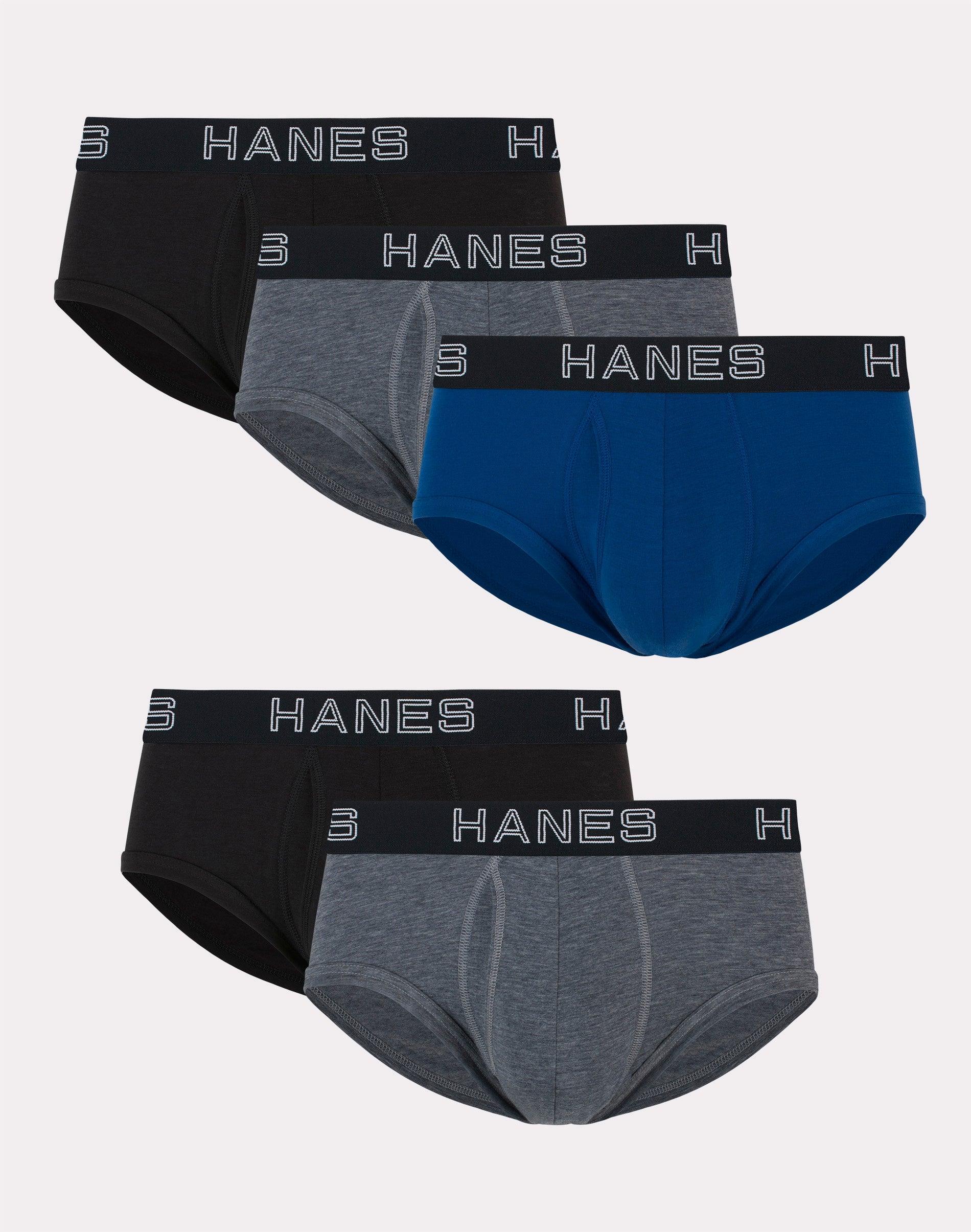 Hanes Ultimate 5-Pack Men's Comfort Flex Fit Total Support Pouch Briefs, Size: XXL, Blue Black Assorted Product Image
