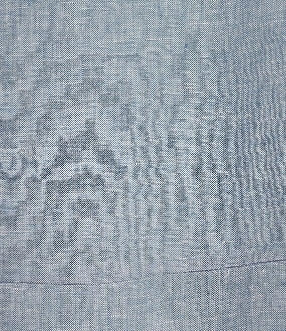 Bryn Walker Britta Cross-Dyed Linen Round Neck Short Sleeve Midi Dress Product Image