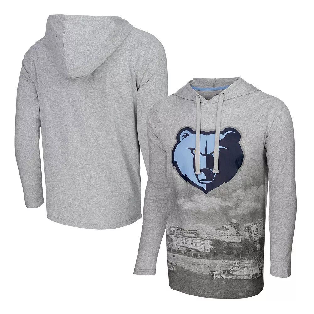 Men's Stadium Essentials Heather Gray Memphis Grizzlies Atrium Raglan Long Sleeve Hoodie T-Shirt, Size: XL, Grz Grey Product Image