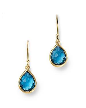Ippolita 18K Yellow Gold Rock Candy London Blue Topaz Teeny Teardrop Earrings Product Image