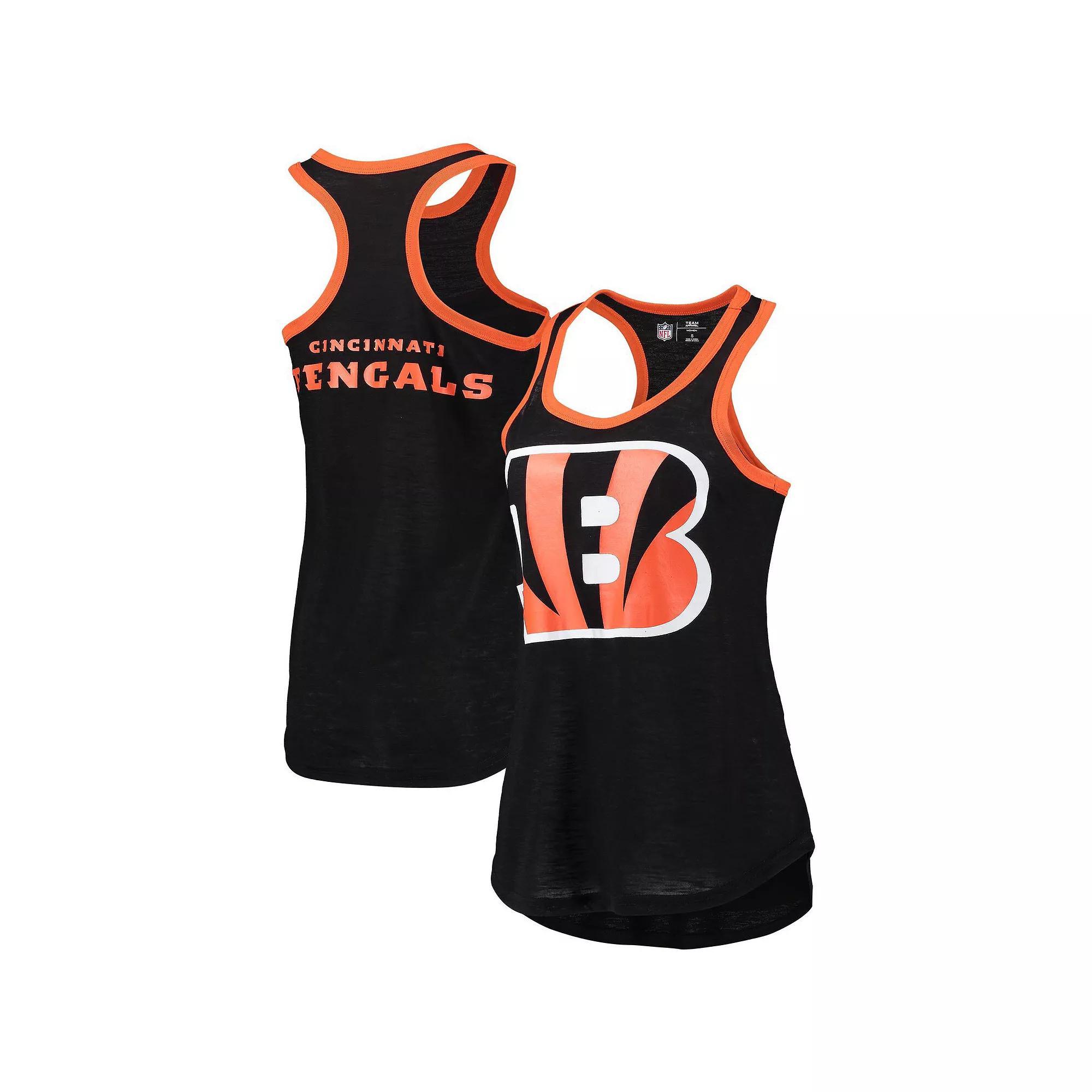 Women's G-III 4Her by Carl Banks Black Cincinnati Bengals Tater Burnout Tank Top, Size: XL Product Image