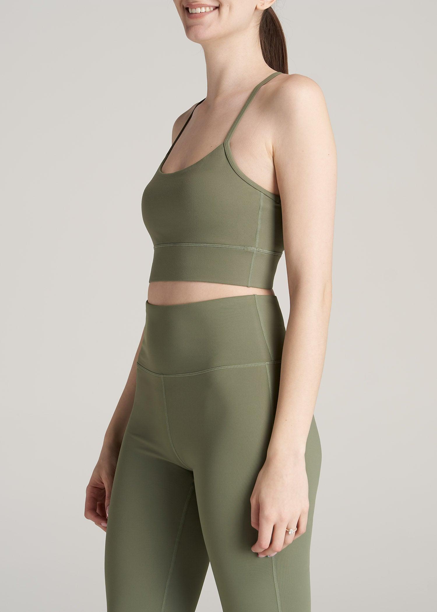 Racerback Women's Tall Sports Bra in Olive Product Image