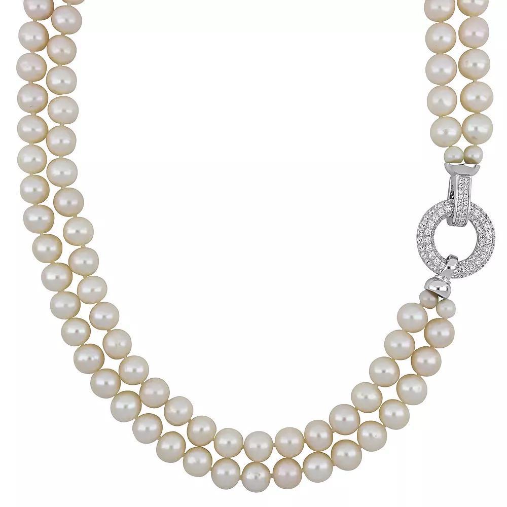 Stella Grace Freshwater Cultured Pearl 2-Strand Necklace, Women's, Size: 17", Sterling Silver Product Image
