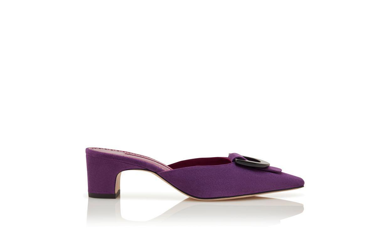 BETIMU Purple Suede Pointed Toe Mules  Product Image