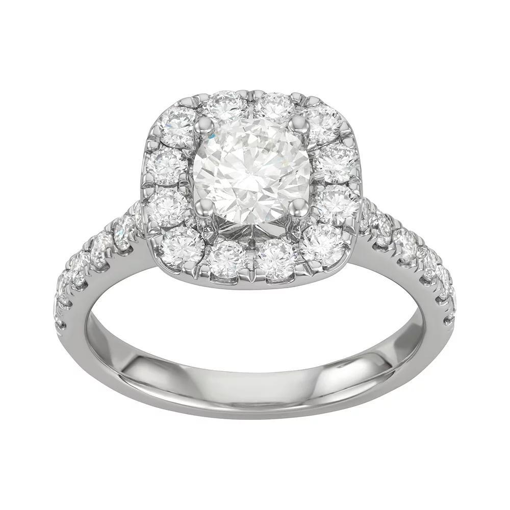 Evolv 14k White Gold 2 Carat T.W. IGI Certified Lab-Grown Diamond Halo Ring, Women's, Size: 9 Product Image