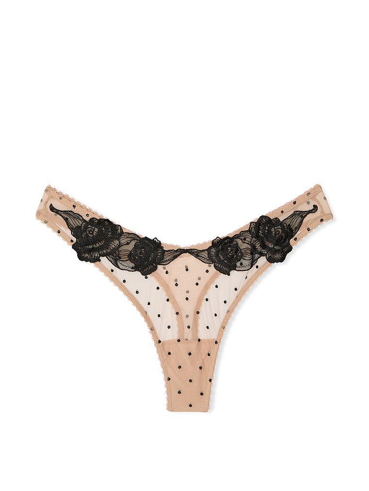 Sheer Rose High-Leg Thong Panty Product Image