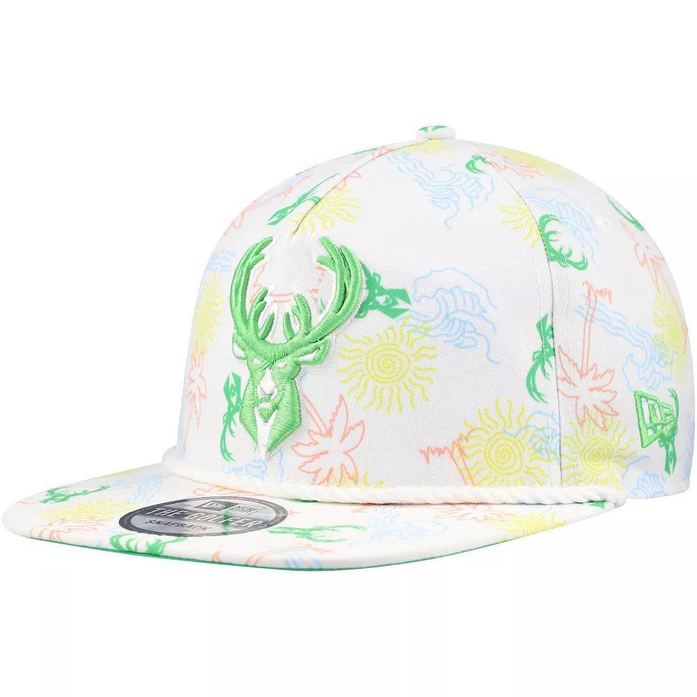 Mens New Era Milwaukee Bucks Palm Trees and Waves Golfer Adjustable Hat Product Image