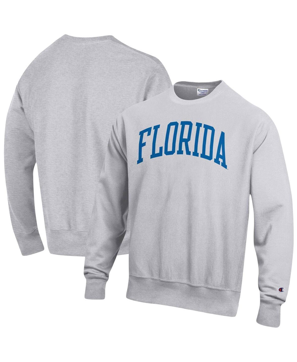 Men's Champion Heathered Gray Florida Gators Arch Reverse Weave Pullover Sweatshirt, Size: Small, Grey Product Image