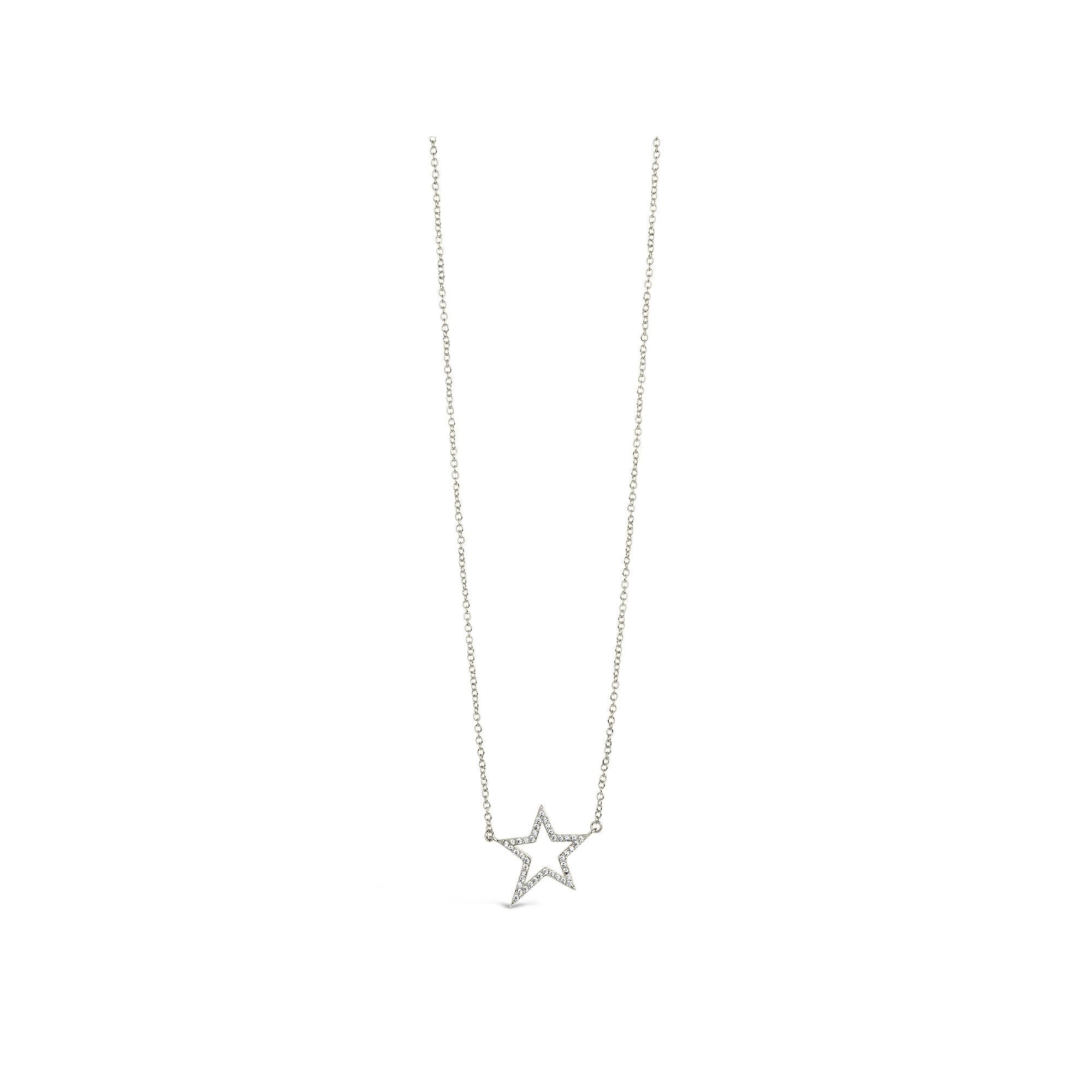 MC Collective Stationed Cubic Zirconia Star Outline Necklace, Women's, Size: 16-18" ADJ, Silver Tone Product Image