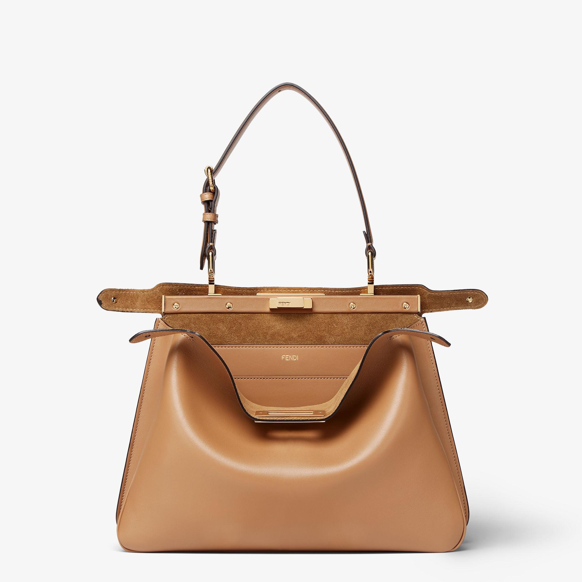 Peekaboo Soft MediumCappuccino-colored leather bag Product Image