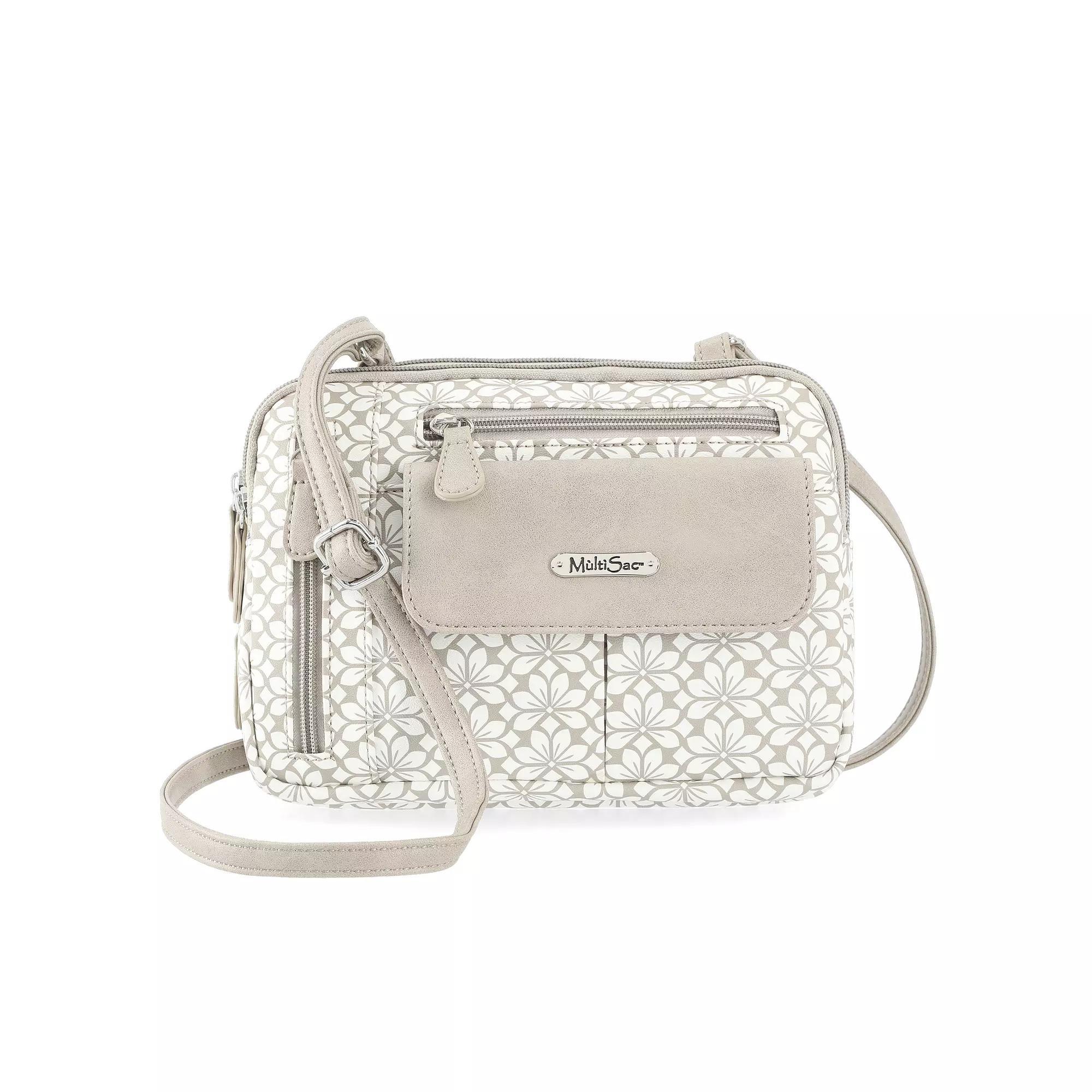 Women's MultiSac Zippy Crossbody Bag, Brown Geo Diamond Product Image