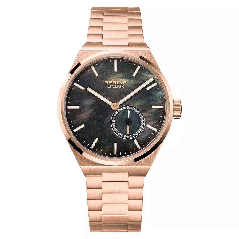 BERING Women's Charity Stainless Steel Link Bracelet Automatic Watch - 19435, Size: 35 mm, Rose Gold Tone Product Image