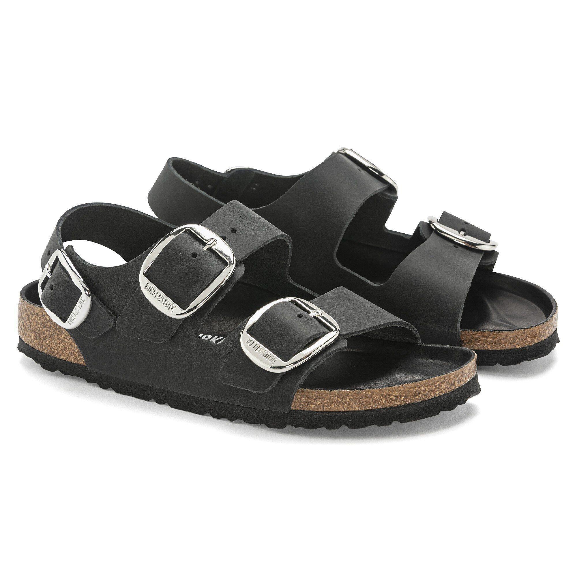 Milano Big Buckle Oiled Leather Olive Green Product Image