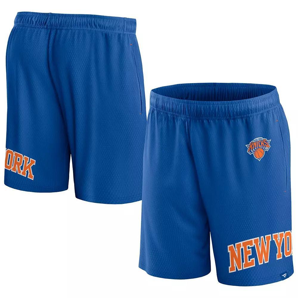 Men's Fanatics Branded Blue New York Knicks Free Throw Mesh Shorts, Size: Large Product Image