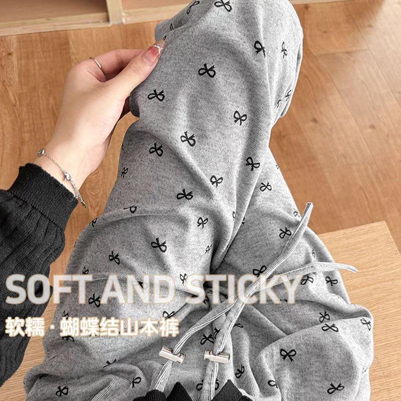 Maternity Bow Print Wide Leg Pants Product Image