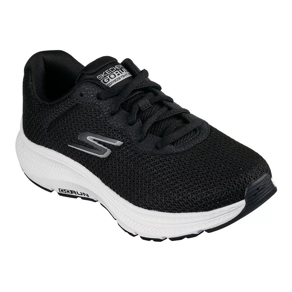 Skechers GO RUN Consistent™ 2.0 Engaged Women's Athletic Shoes, Size: 5.5, Black White Product Image