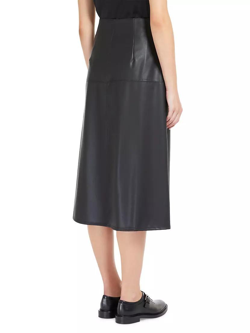 Scilli Faux Leather A-Line Midi-Skirt Product Image