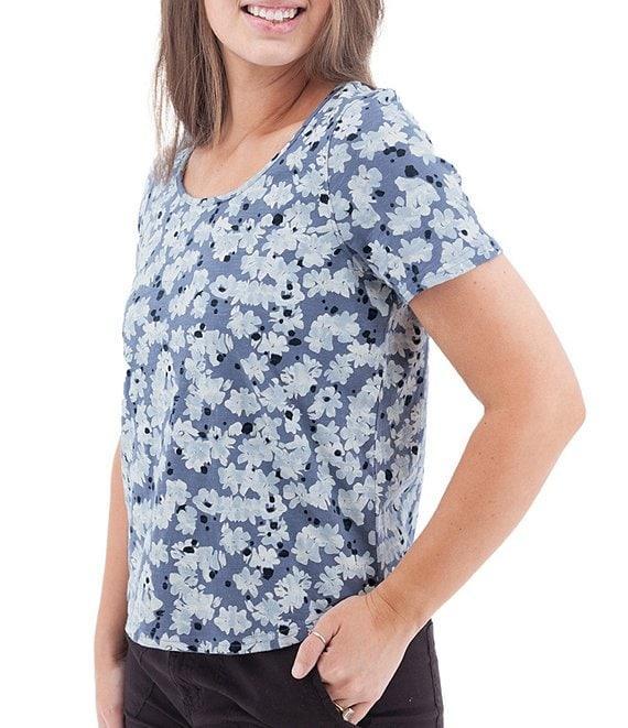 Aventura Kenley Floral Organic Cotton Slub Knit Jersey Scoop Neck Tee Product Image