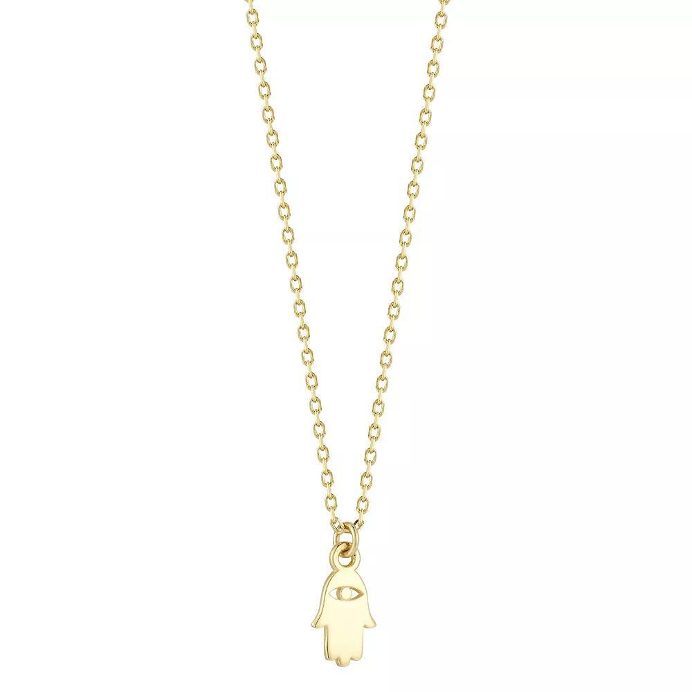 LUMINOR GOLD 14k Gold Tiny Hamsa Pendant Necklace, Womens Product Image