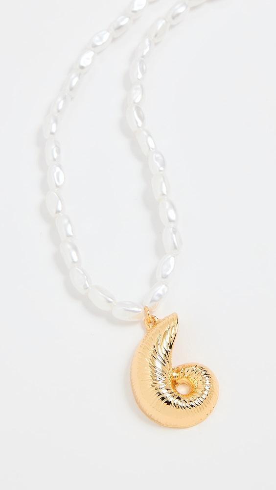 Kenneth Jay Lane Gold Seashell Pendant Necklace | Shopbop Product Image