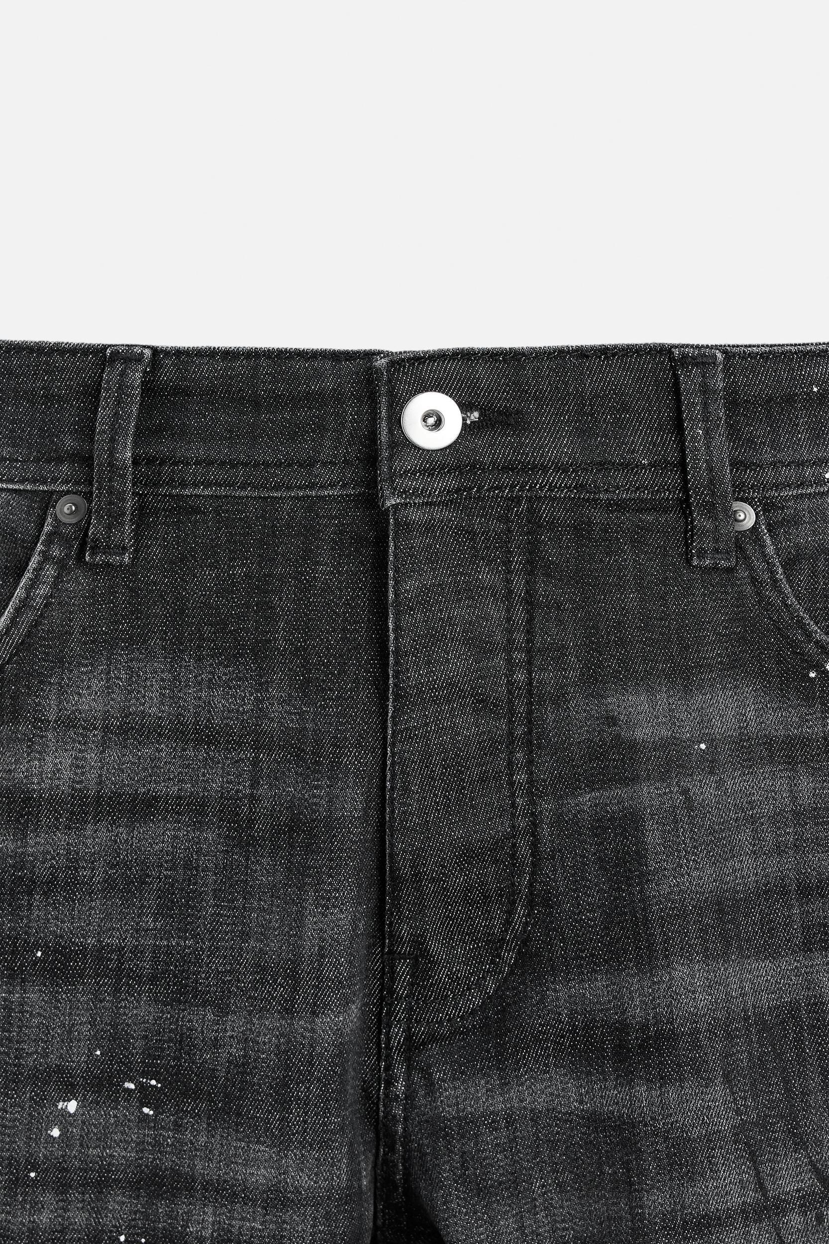 SPLATTERED RIPPED SKINNY JEANS Product Image