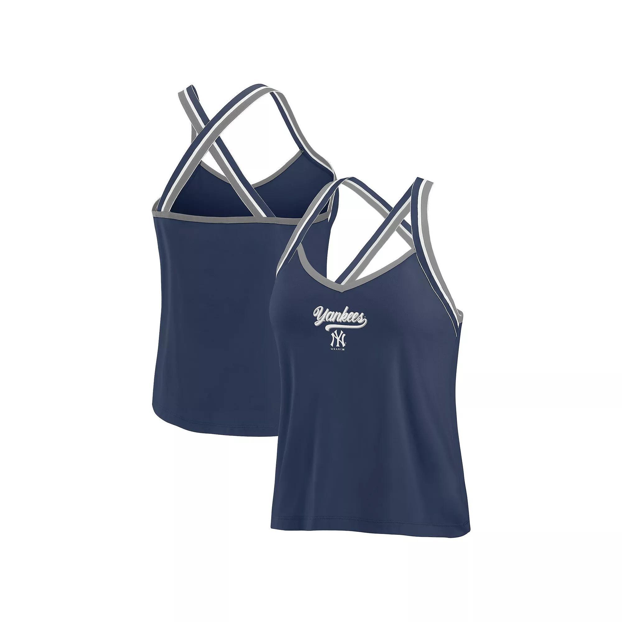 Women's WEAR by Erin Andrews Royal Indianapolis Colts Cross Strap Tri-Blend Tank Top, Size: 2XL, Blue Product Image