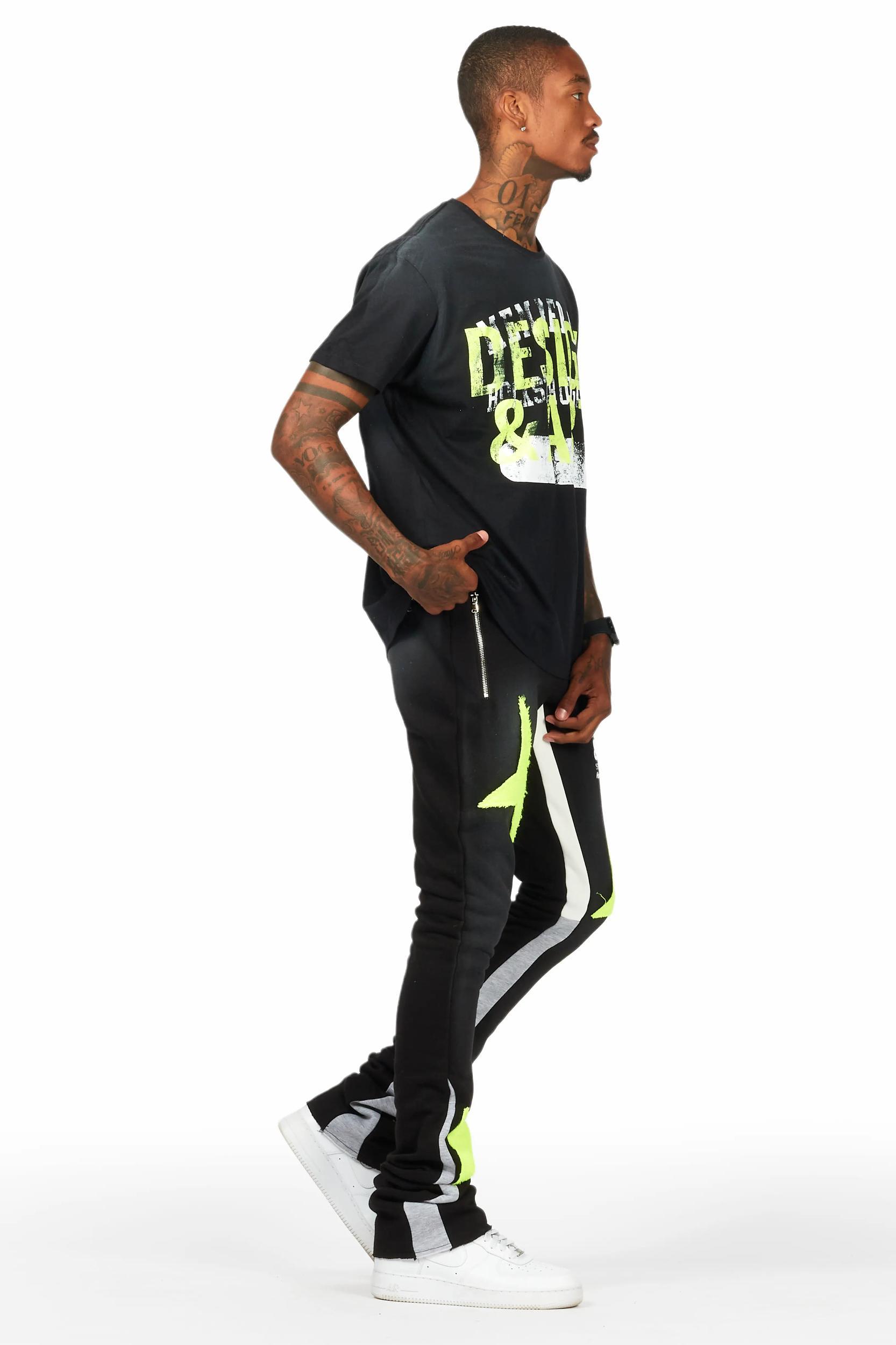 Darko Black T-Shirt/Stacked Flare Track Set Male Product Image
