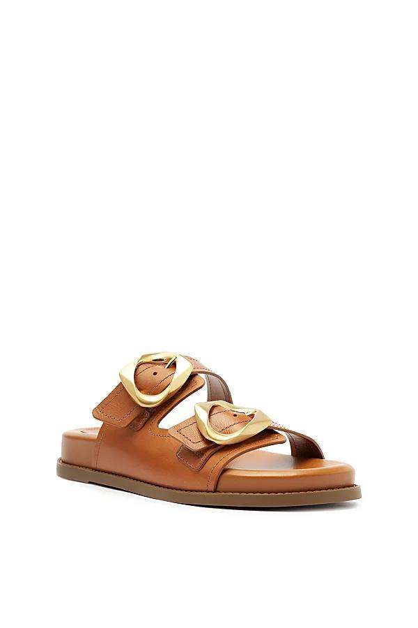 Womens Olga Buckle-Accented Leather Sandals Product Image