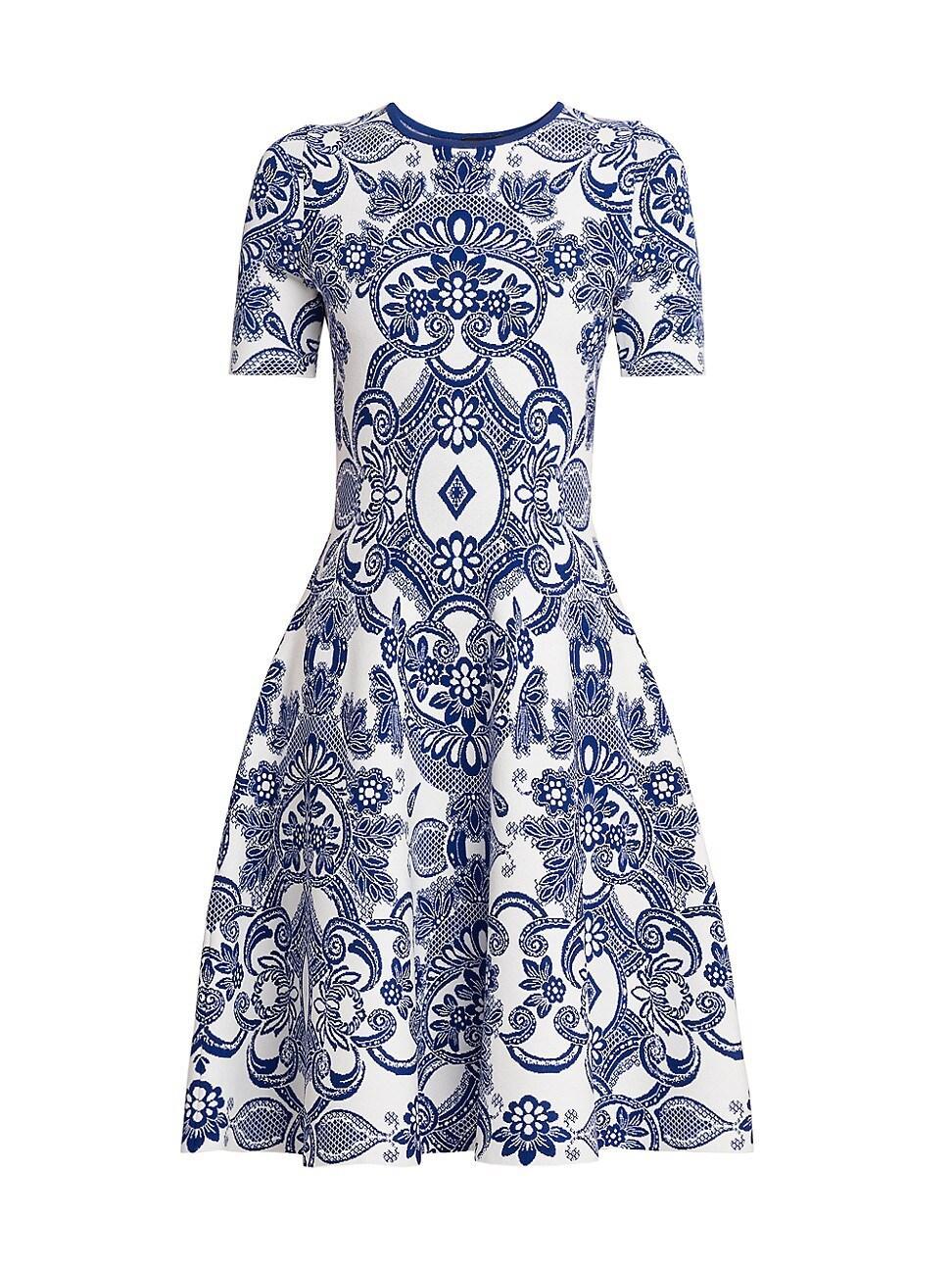 Womens Medallion Lace Effect Minidress Product Image